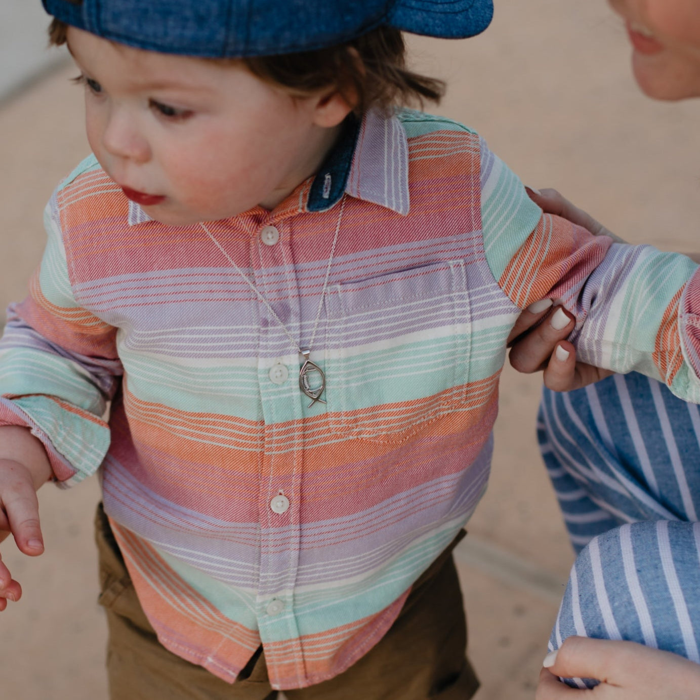 Ichthys Christian Fish Football Necklace (Youth)