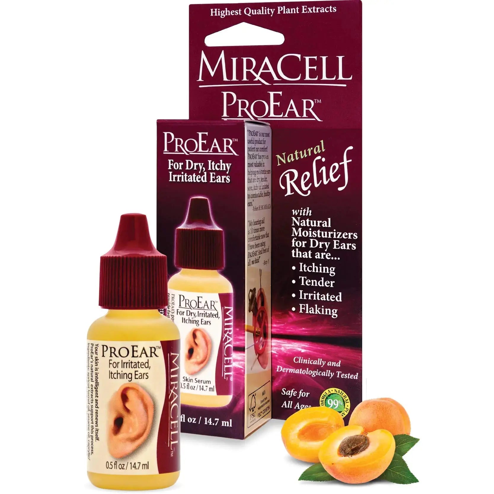 Miracell ProEar, Ear Drops for Itchy Ears All Natural Ear Oil for, Babies, Kids, Adults, and Dogs