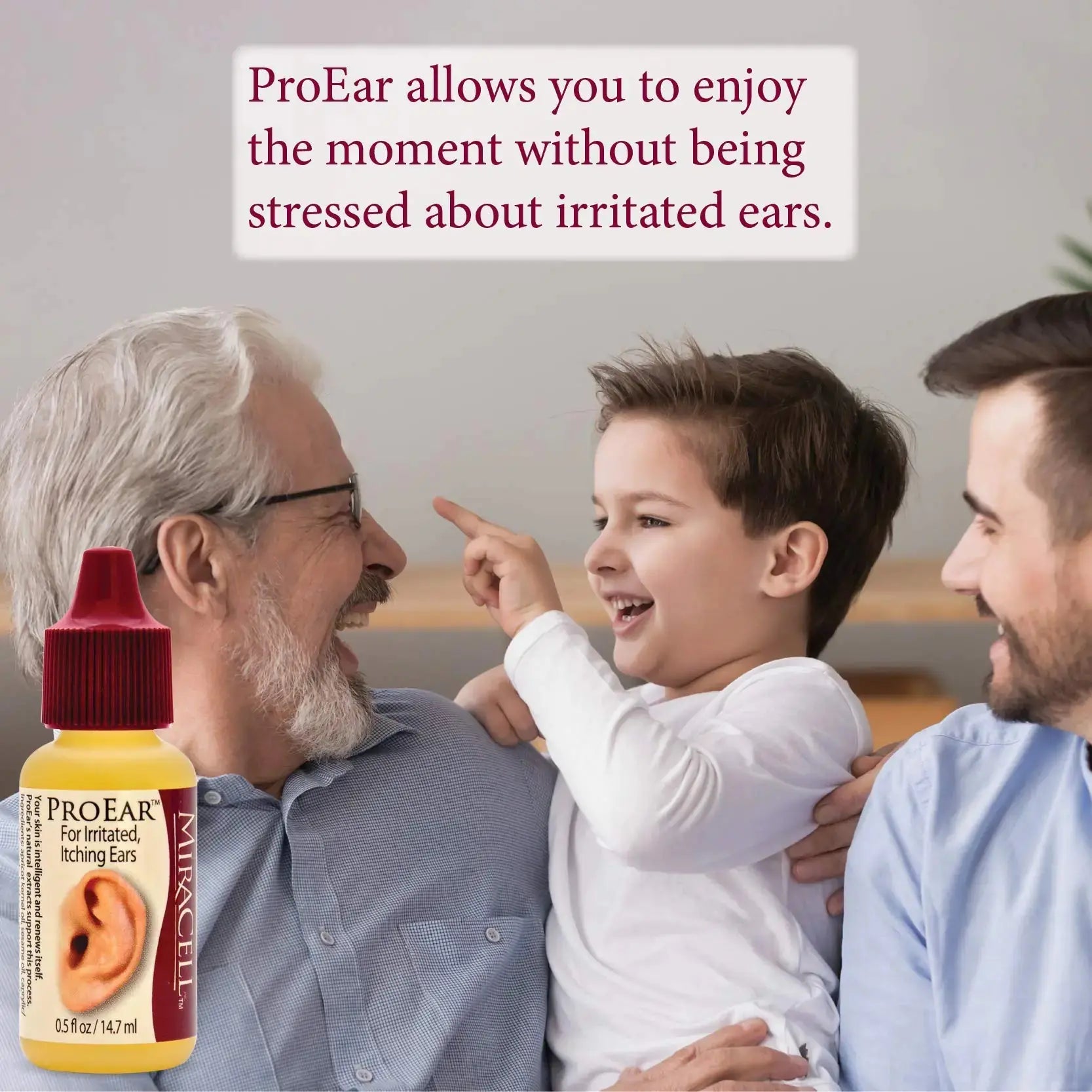 Miracell ProEar, Ear Drops for Itchy Ears All Natural Ear Oil for, Babies, Kids, Adults, and Dogs