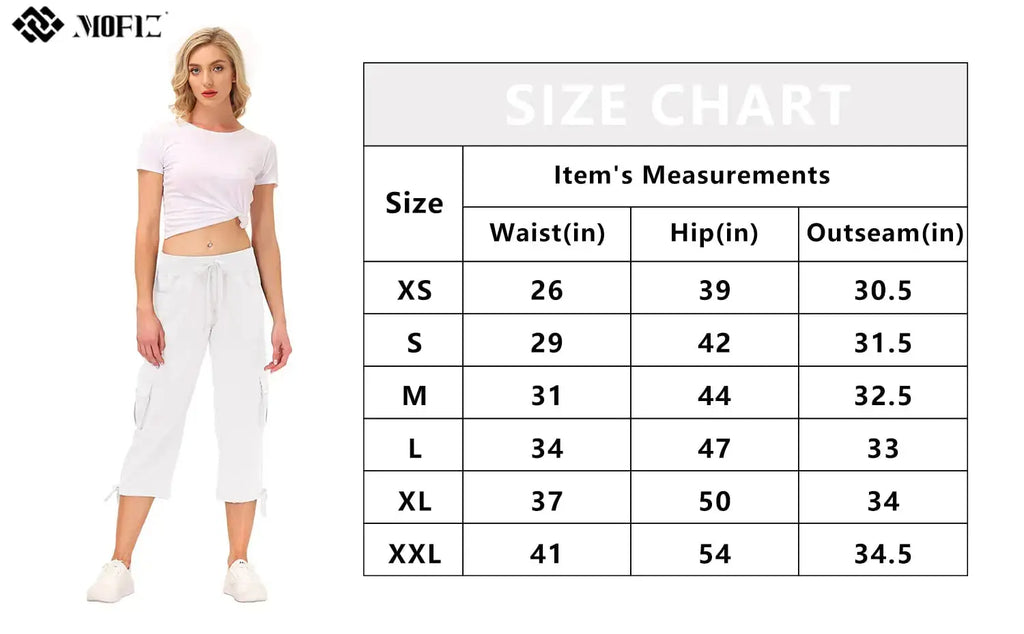 MoFiz Women's Cargo Capris Hiking Pants Lightweight Quick Dry Outdoor Athletic Travel