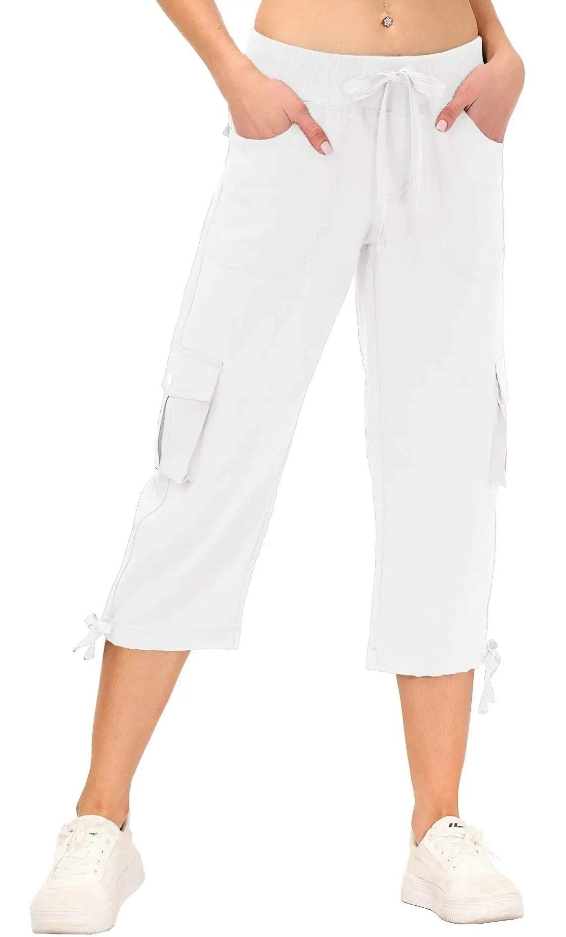 MoFiz Women's Cargo Capris Hiking Pants Lightweight Quick Dry Outdoor Athletic Travel
