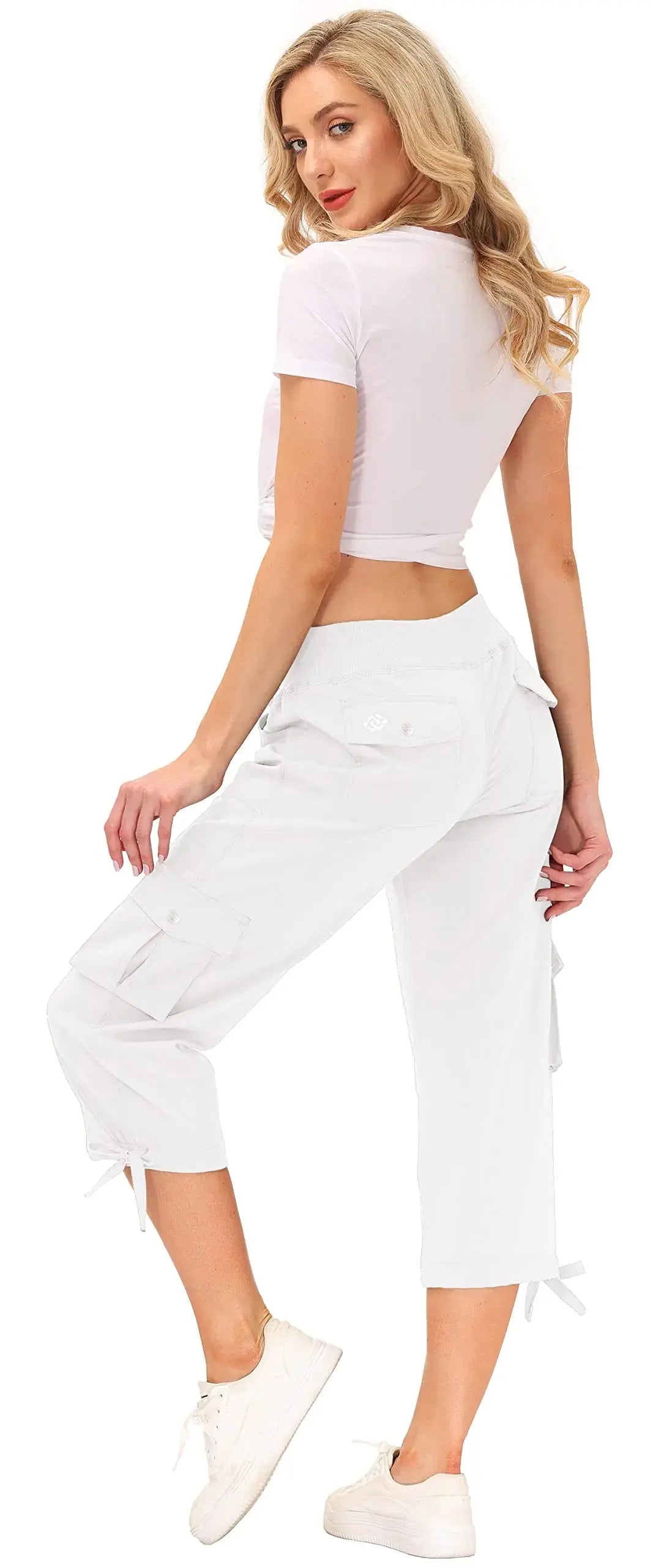 MoFiz Women's Cargo Capris Hiking Pants Lightweight Quick Dry Outdoor Athletic Travel