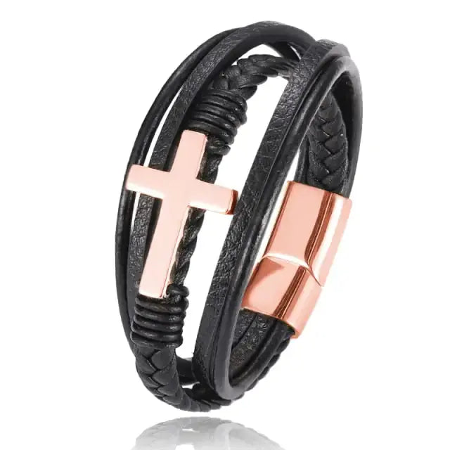 Modern Man Cross Charm Bracelet