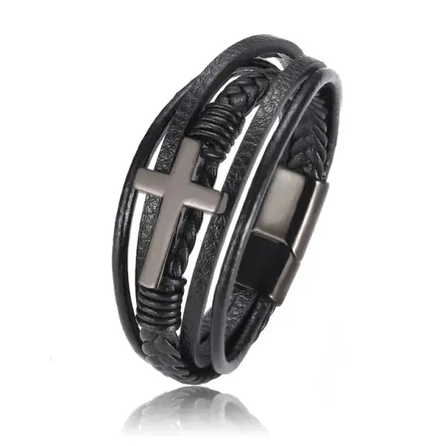 Modern Man Cross Charm Bracelet