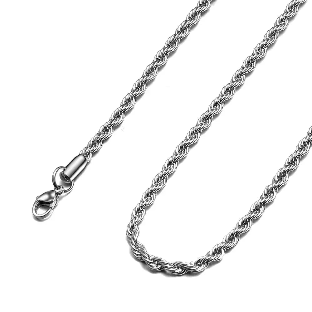 Monily 18k Real Gold Plated Rope Chain - Stainless Steel Twist Chain Necklace for Men & Women