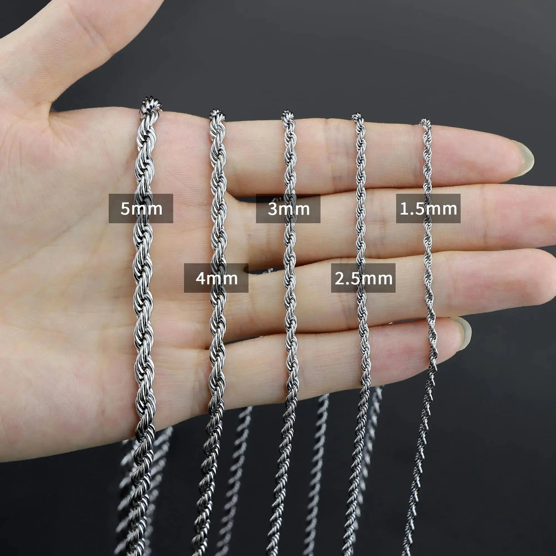 Monily 18k Real Gold Plated Rope Chain - Stainless Steel Twist Chain Necklace for Men & Women