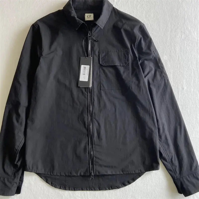 "Monochrome Cotton Jacket for Men, Casual Shirt