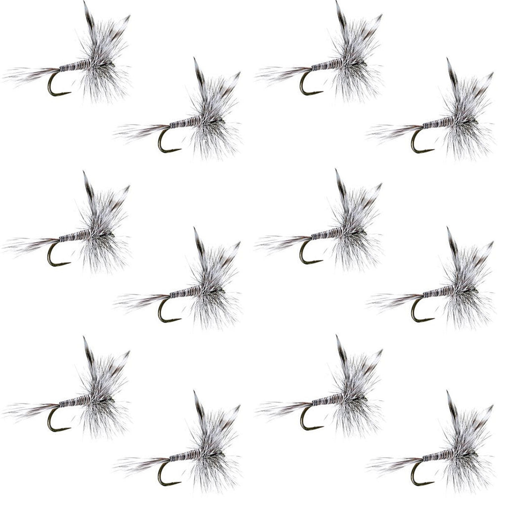 Barbless Mosquito Classic Trout Dry Fly Fishing 1 Dozen Flies - Hook Size 18