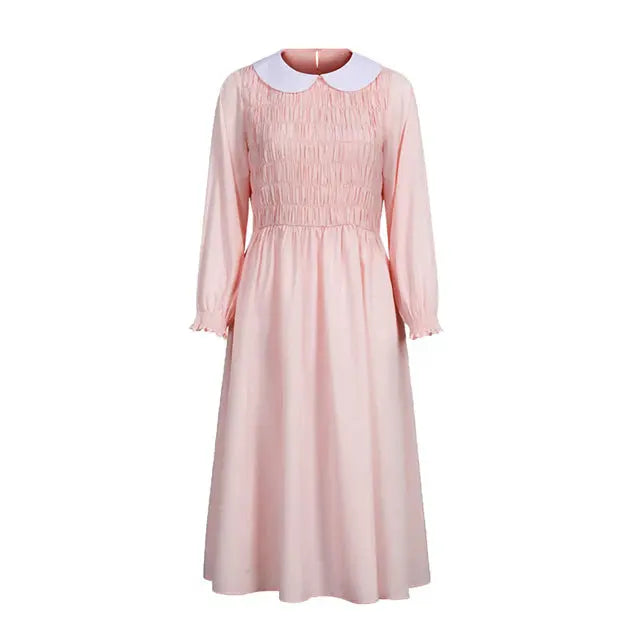 Movie Stranger Things Eleven Cosplay Costumes - Pink Color