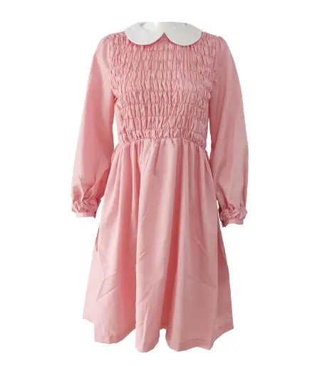 Movie Stranger Things Eleven Cosplay Costumes - Pink Color