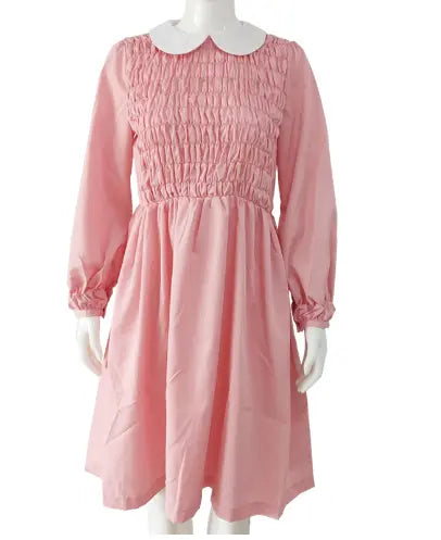 Movie Stranger Things Eleven Cosplay Costumes - Pink Color
