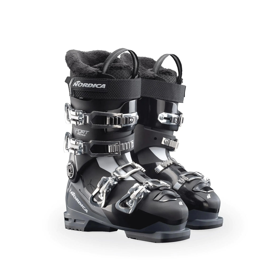 Nordica Womens Medium Wide Volume Easy-Entry All-Mountain Sportmachine 3 65 Ski Boots Black/Anthracite/White 23.5