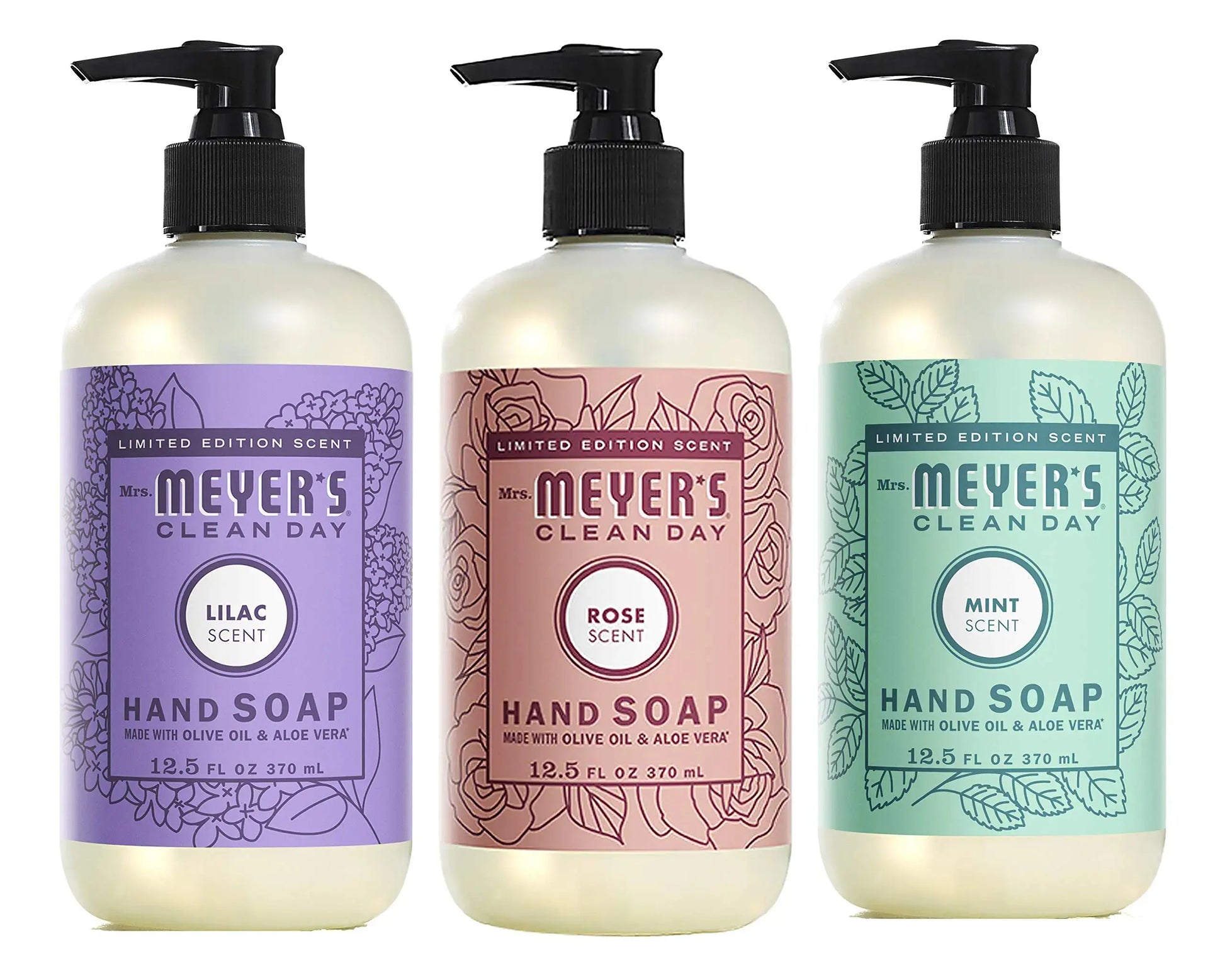 Mrs. Meyer's New Spring Scent Variety - Liquid Hand Soap Pack of 3