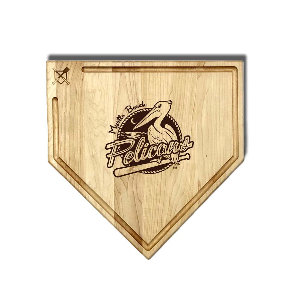 Myrtle Beach Pelicans Home Plate Cutting Boards