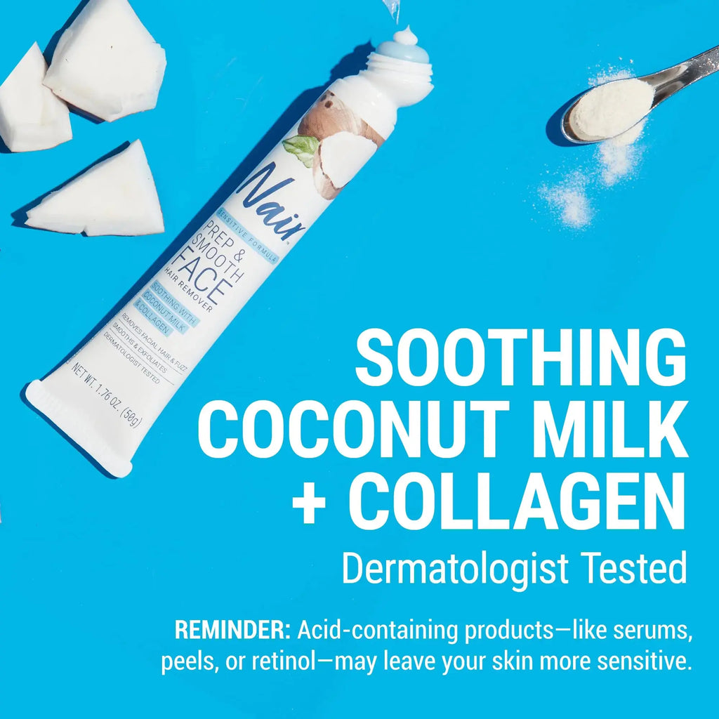 NAIR Exfoliating Facial Hair Removal Cream for Women - Skincare Hair Removal Agent