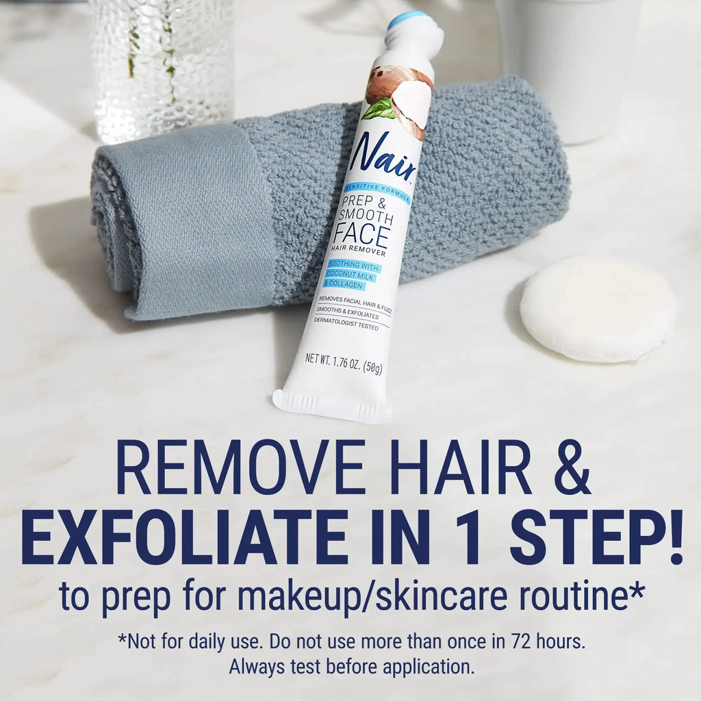 NAIR Exfoliating Facial Hair Removal Cream for Women - Skincare Hair Removal Agent