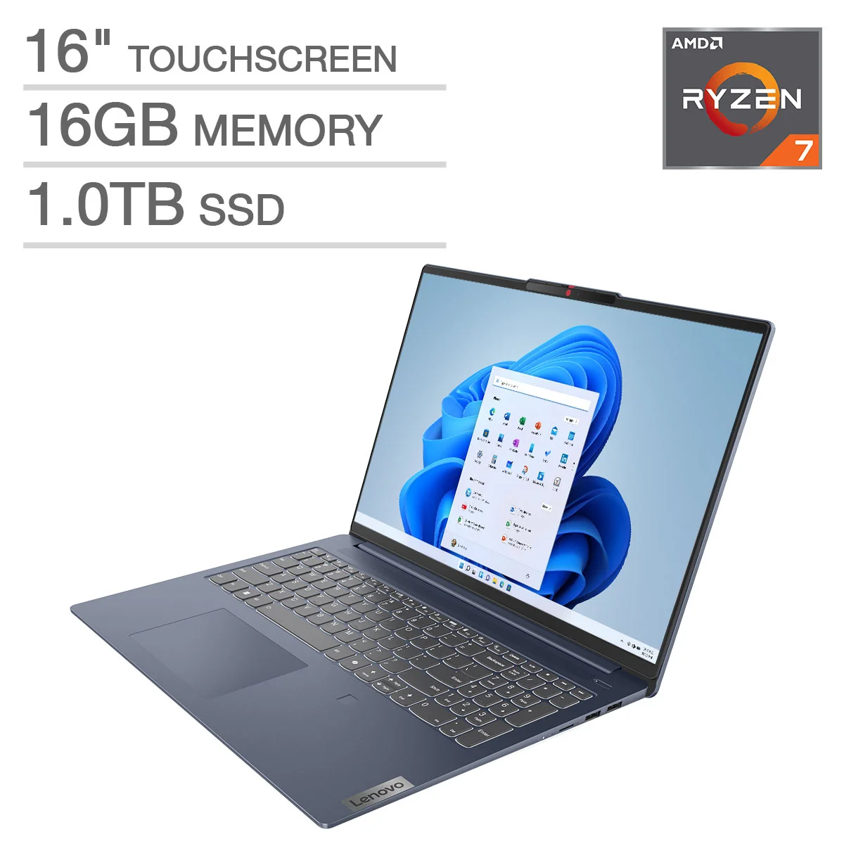 Lenovo IdeaPad Slim 5 - 16″ Touchscreen – AMD Ryzen 7 8845HS – 16 GB RAM / 1 TB SSD –  Grey