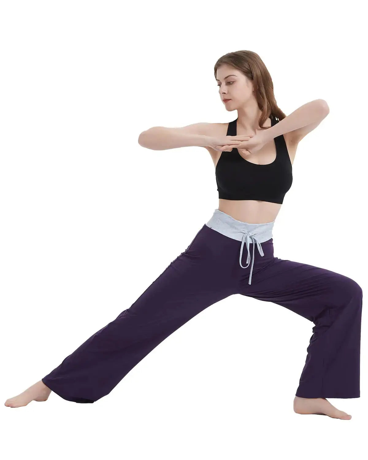 NEWCOSPLAY Women's Comfy Pajama Pants Casual Drawstring Palazzo Lounge Wide Leg Pants
