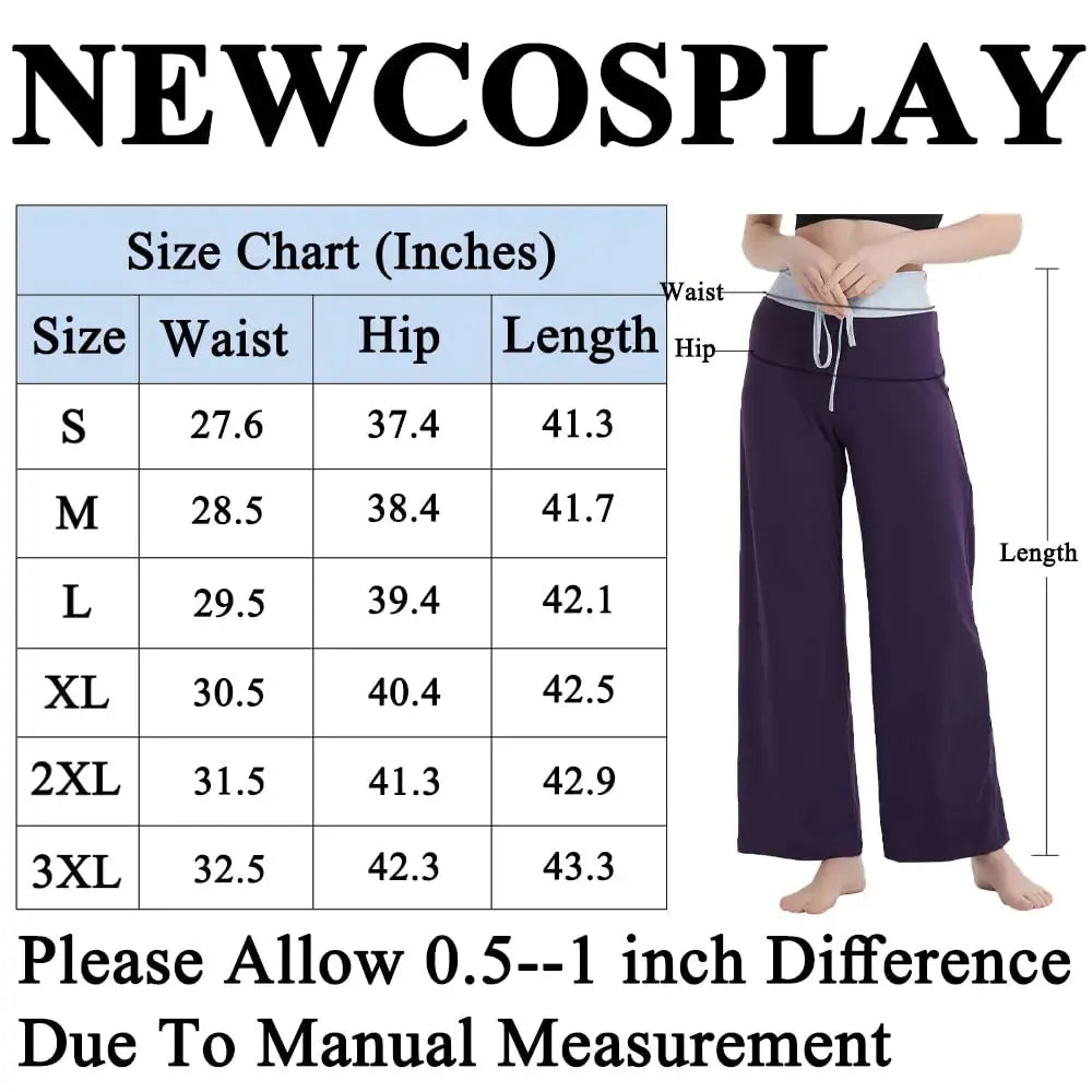 NEWCOSPLAY Women's Comfy Pajama Pants Casual Drawstring Palazzo Lounge Wide Leg Pants
