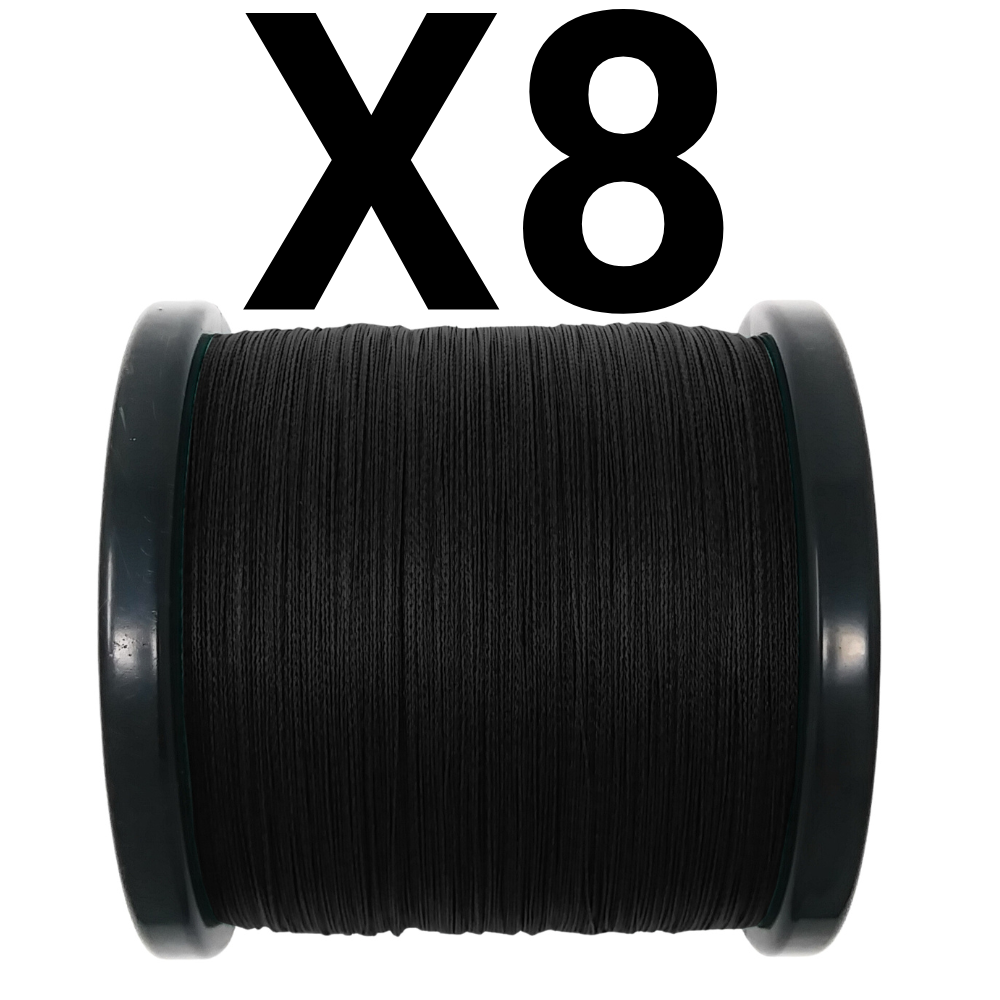 Reaction Tackle X8 Braided Fishing Line - NO FADE Black 8 Strand - NEW