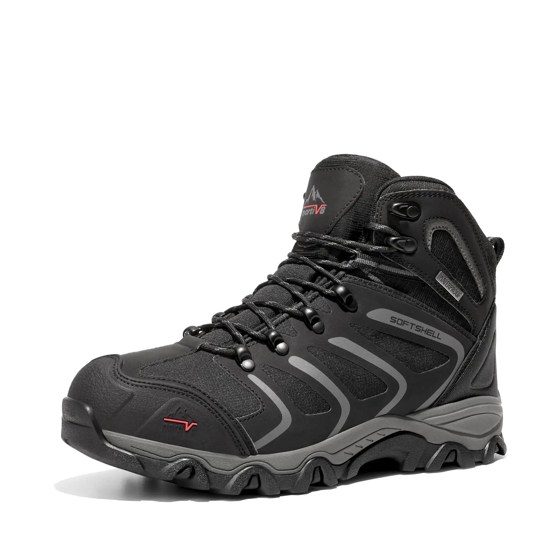 NORTIV 8 Men's Ankle High Waterproof Hiking Boots Outdoor Lightweight Shoes Trekking Trails Armadillo