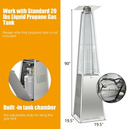 42000 BTU Pyramid Patio Heater with Wheels