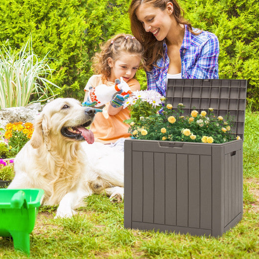 30 Gallon Deck Box Storage Container Seating Tools-Black