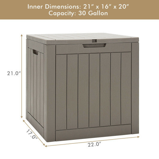 30 Gallon Deck Box Storage Container Seating Tools-Black