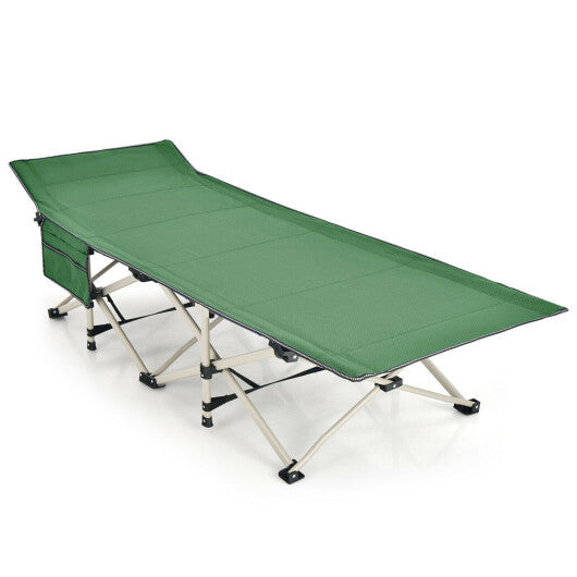 Wide Foldable Camping Cot with Carry Bag-Blue
