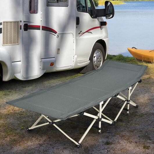 Wide Foldable Camping Cot with Carry Bag-Blue