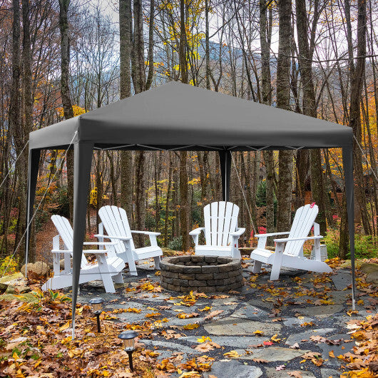 10 x 10 Feet Outdoor Pop-up Patio Canopy for  Beach and Camp-White