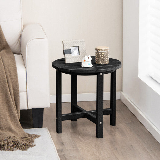18 Inch Round Weather-Resistant Adirondack Side Table-Navy