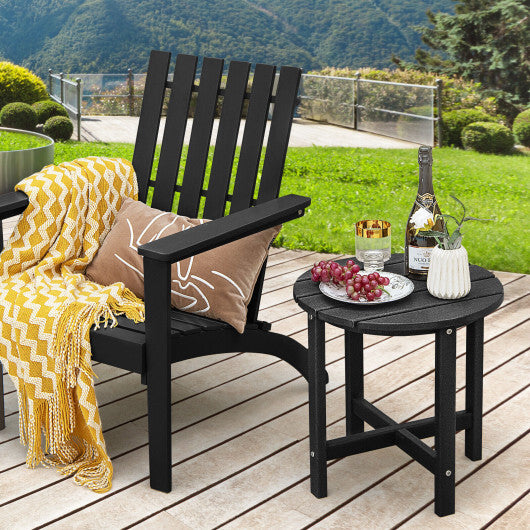18 Inch Round Weather-Resistant Adirondack Side Table-Navy