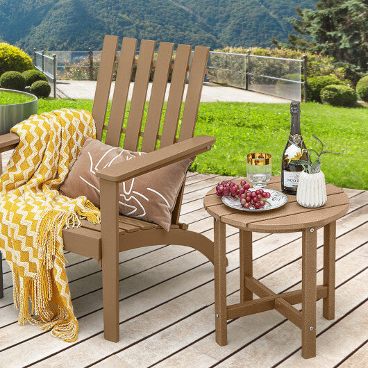 18 Inch Round Weather-Resistant Adirondack Side Table-Navy