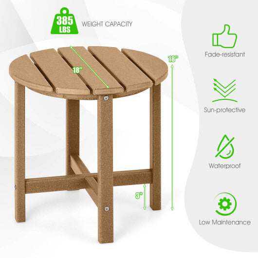 18 Inch Round Weather-Resistant Adirondack Side Table-Navy