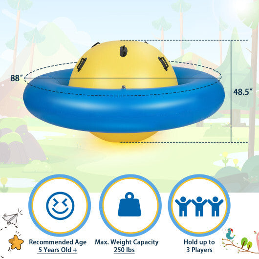 7.5 Foot Giant Inflatable Dome Rocker Bouncer with 6 Built-in Handles for Kids-Green
