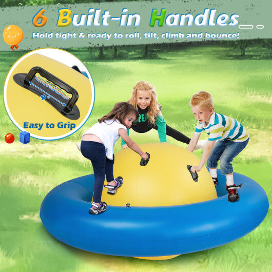 7.5 Foot Giant Inflatable Dome Rocker Bouncer with 6 Built-in Handles for Kids-Green