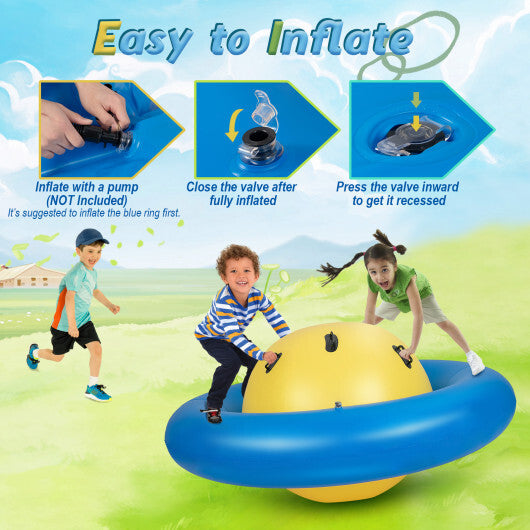 7.5 Foot Giant Inflatable Dome Rocker Bouncer with 6 Built-in Handles for Kids-Green