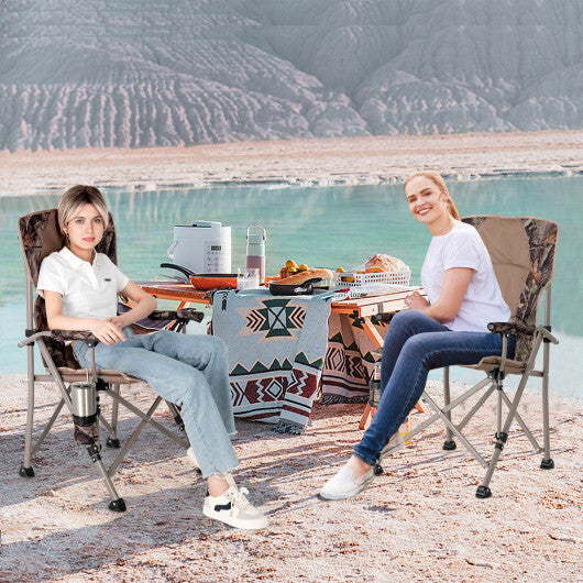 Portable Camping Chair with 400 LBS Metal Frame and Anti-Slip Feet