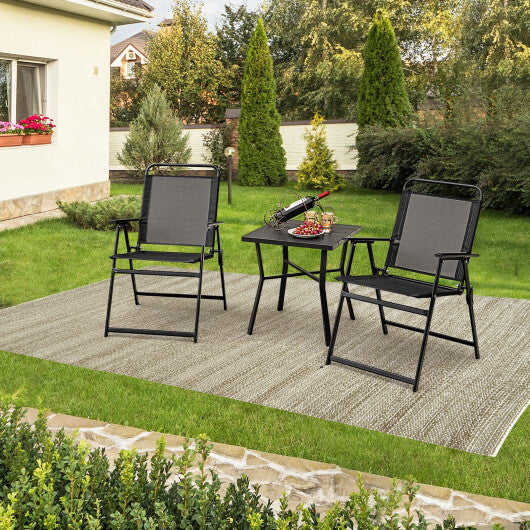 Set of 2/4/6 Outdoor Folding Chairs with Breathable Seat-Set of 2