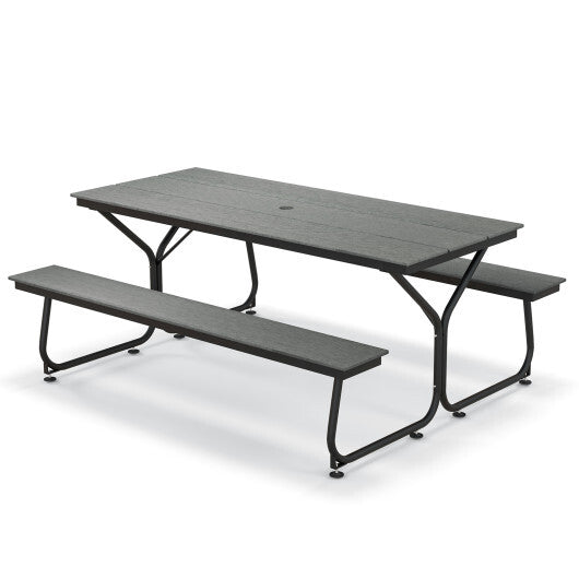 6 Feet Outdoor Picnic Table Bench Set for 6-8 People-Brown