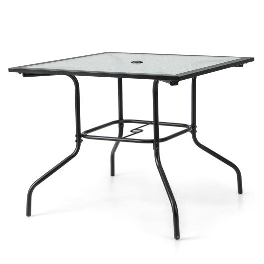 35 x 35 Inch Patio Dining Table with 1.5" Umbrella Hole (Umbrella NOT Included)
