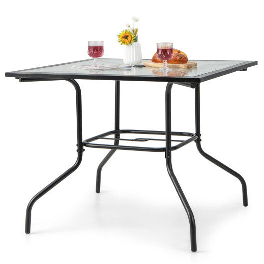 35 x 35 Inch Patio Dining Table with 1.5" Umbrella Hole (Umbrella NOT Included)