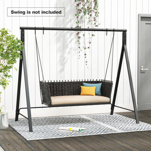 Patio Metal Swing Stand with A-Shaped Structure-Black