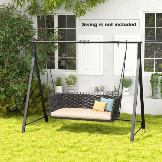 Patio Metal Swing Stand with A-Shaped Structure-Black