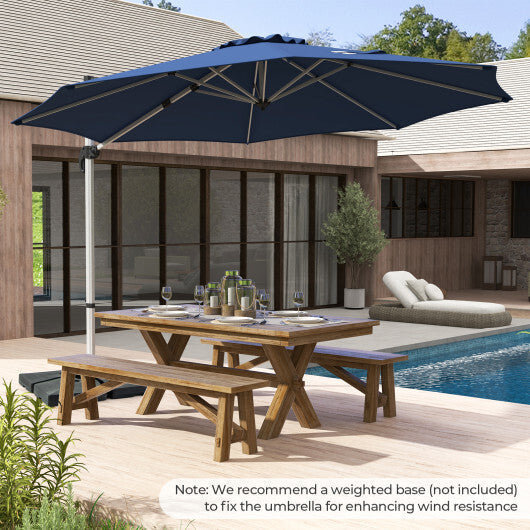11 FT Outdoor Patio Umbrella with 360? Rotation and Adjustable Tilt-Navy