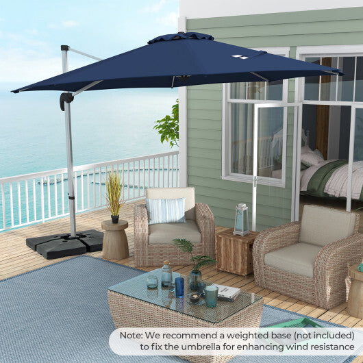 11 FT Outdoor Patio Umbrella with 360? Rotation and Adjustable Tilt-Navy