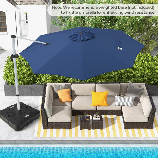 11 FT Outdoor Patio Umbrella with 360? Rotation and Adjustable Tilt-Navy
