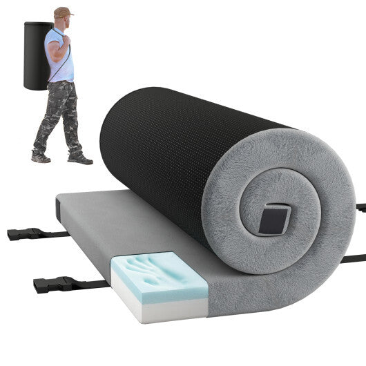 Foldable Camping Mattress with High density foam Cushion and Anti-slip Bottom-Navy