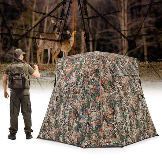 360 One Way See Through Ground Hunting Blind for Deer and Turkey Hunting